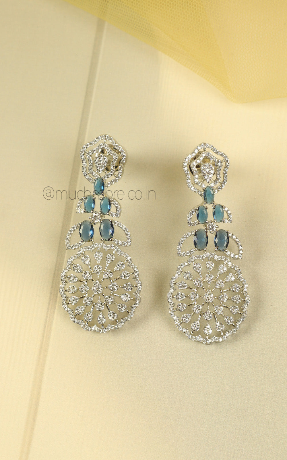 Silver Zircon Necklace Earrings Women Best Price Sale India