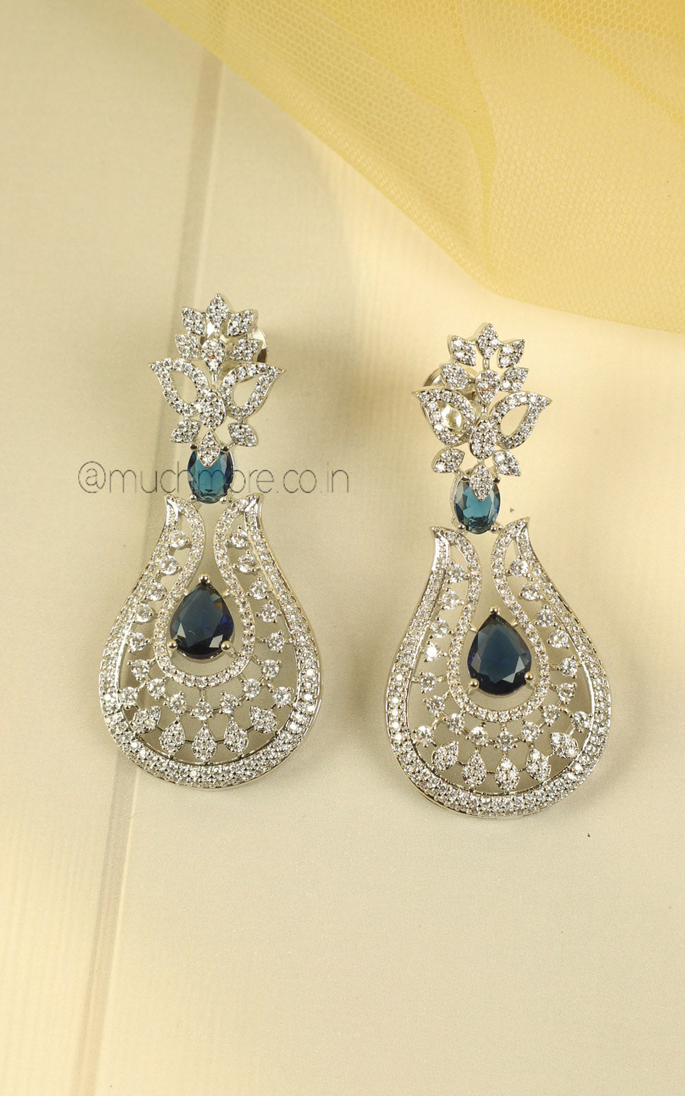 Sparkling Blue Diamond Zircon Elegant Necklace Collection