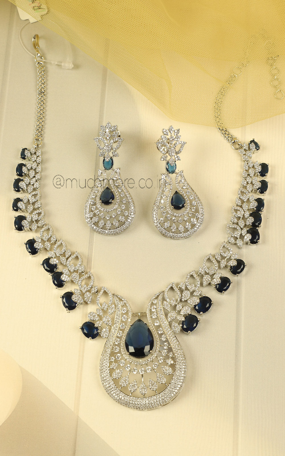 Sparkling Blue Diamond Zircon Elegant Necklace Collection
