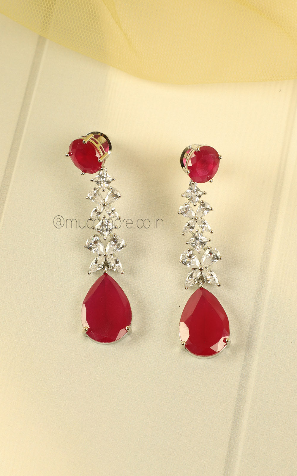 Luxurious Zircon Ruby Necklace Set Perfect For Brides Festive Celebrations