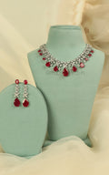 Luxurious Zircon Ruby Necklace Set Perfect For Brides Festive Celebrations