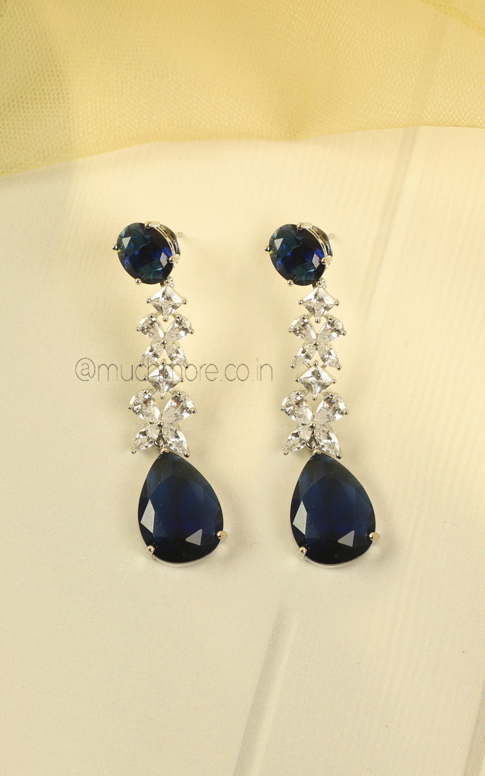 Zircon Blue Necklace Set Perfect For Brides Festive Celebrations
