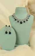 Zircon Blue Necklace Set Perfect For Brides Festive Celebrations