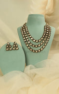 Much More Emerald Green Meenakari Layer Necklace Earrings