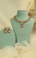 Buy Online Classic Gold Polish Kundan Necklace With Earrings