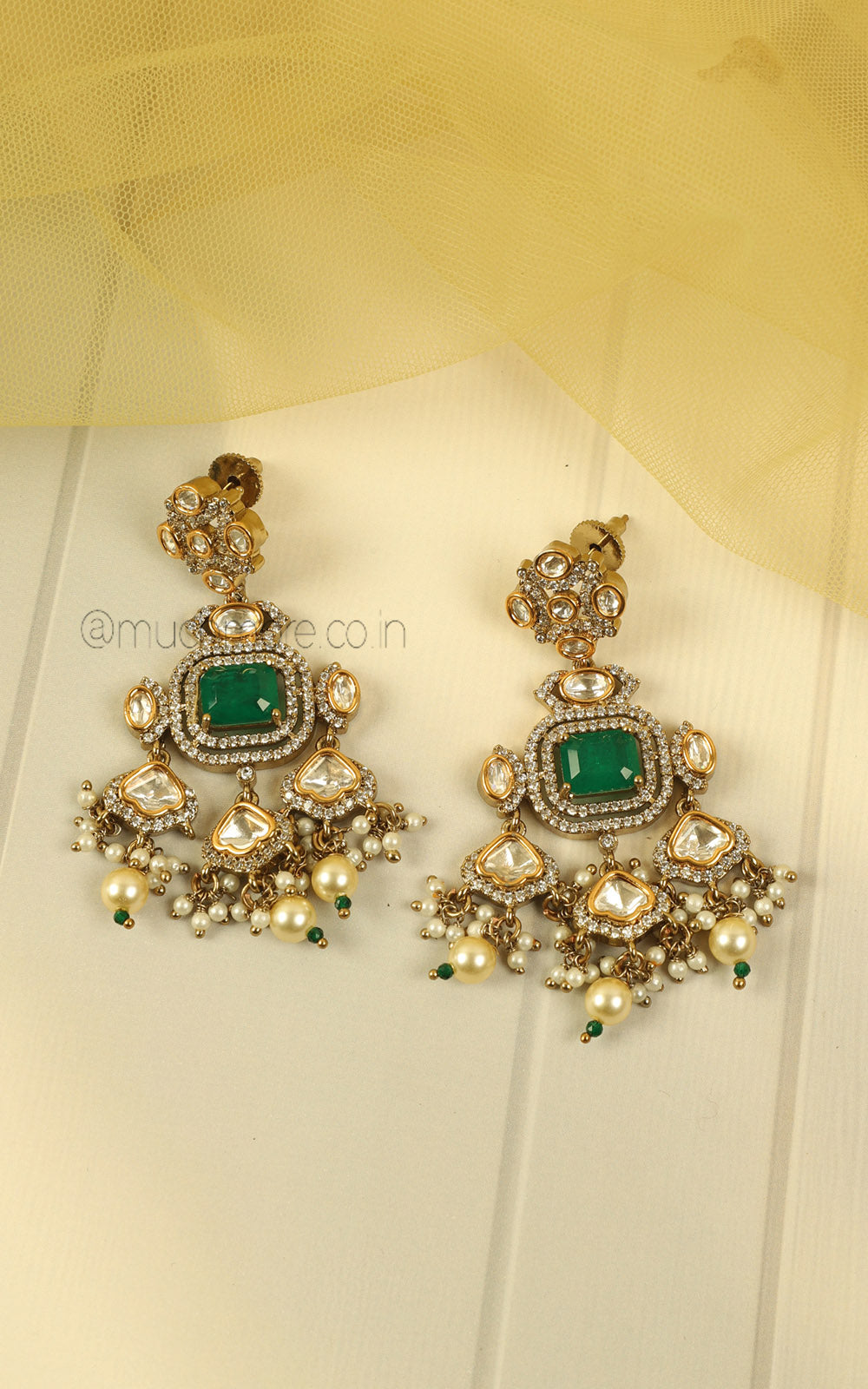Green Kundan Diamond Fusion Jewellery Much-More Delhi