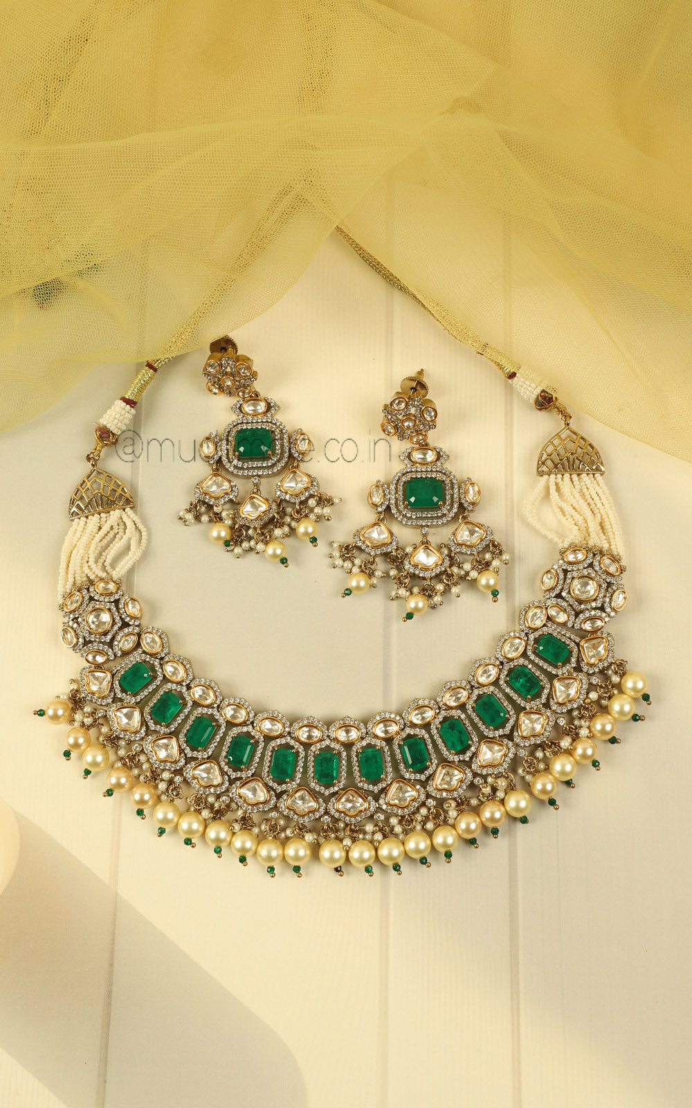 Green Kundan Diamond Fusion Jewellery Much-More Delhi