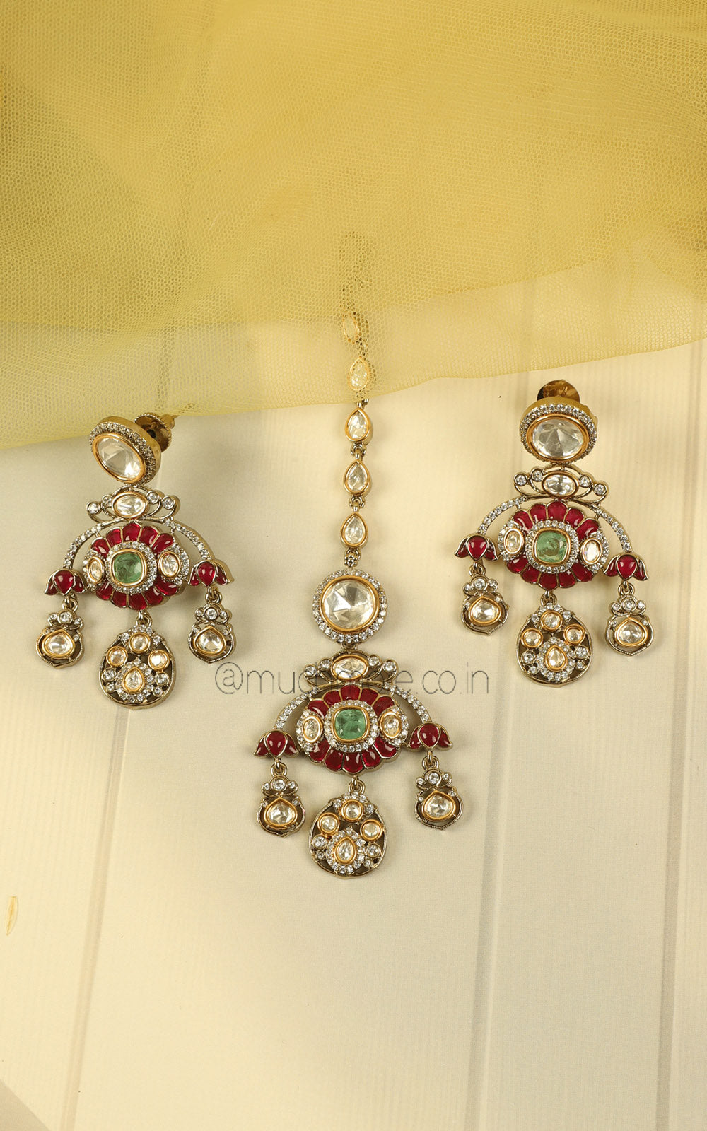 Fusion Polki Mint Green Pink Bridal Choker Jewellery Collection