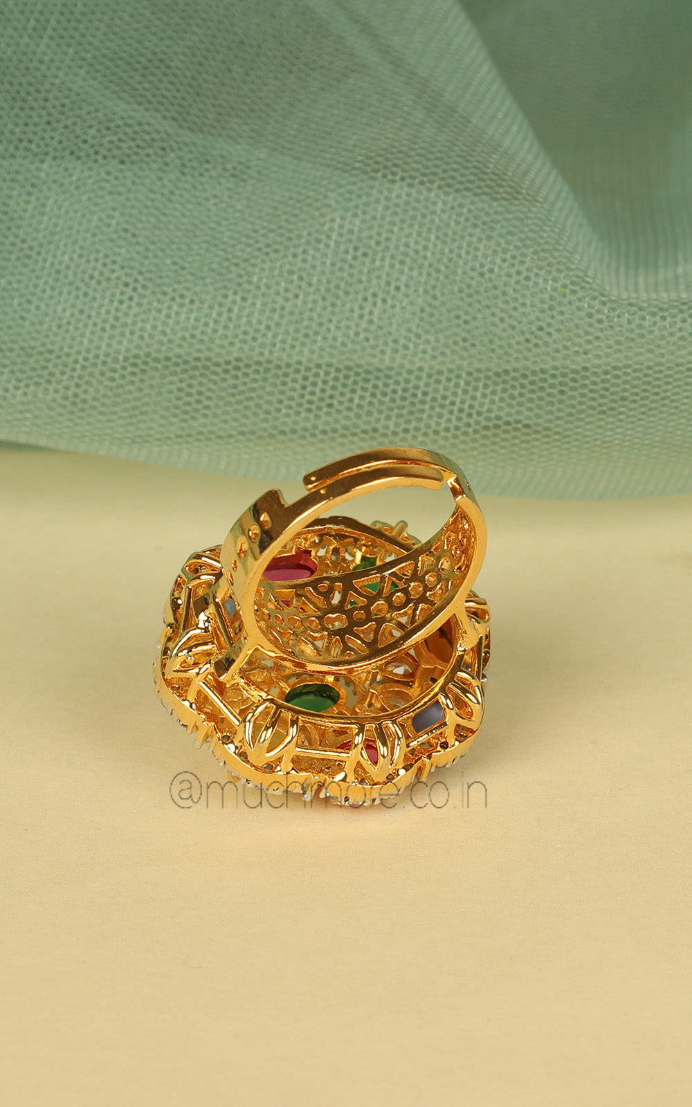 Multi Color Diamond Studded Cocktail Women Ring