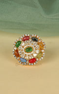 Multi Color Diamond Studded Cocktail Women Ring