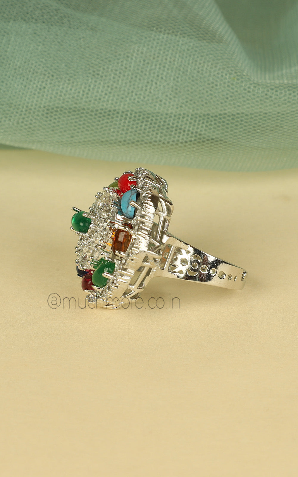 Party Wear Multi Color Zircon Diamond Ring For Women