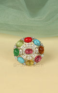 Shop Party Wear Multi Color Zircon Diamond Ring For Women