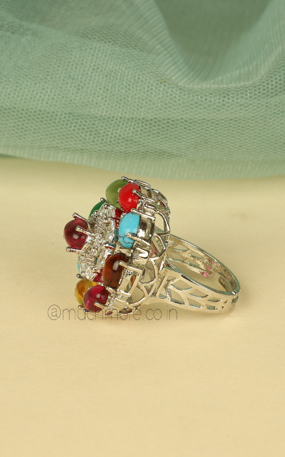 Shop Party Wear Multi Color Zircon Diamond Ring For Women