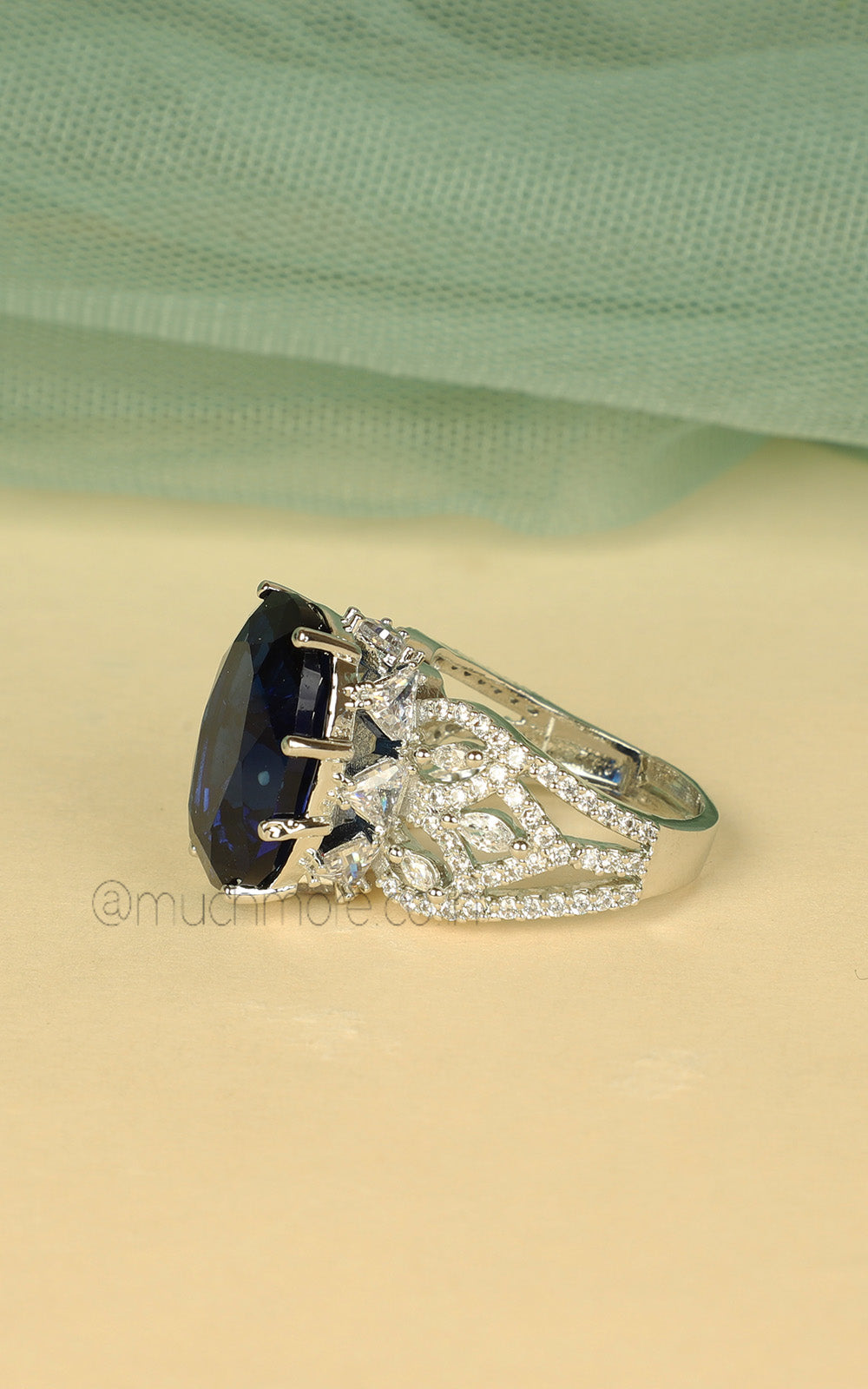 Shop Sapphire Blue Statement Ring Jewellery Online At Much-More