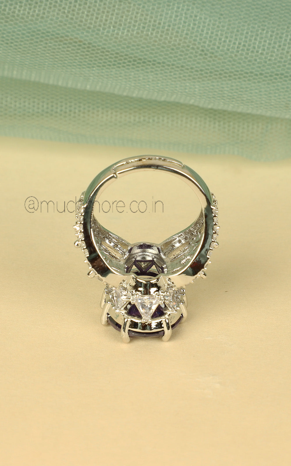 Amethyst Silver Polish Glamorous Cocktail Rings Online
