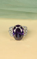 Amethyst Silver Polish Glamorous Cocktail Rings Online
