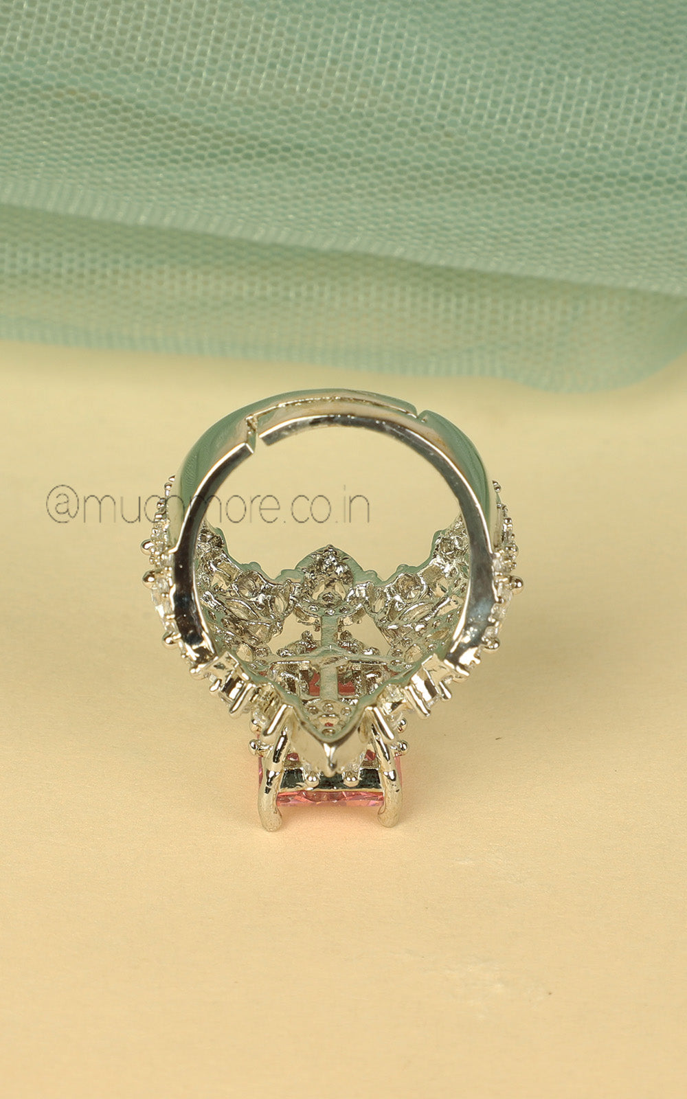 Elegant Fashion Pink Silver Ring Online | Much-More Jewellery Collection
