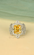 Fancy Diamond Cocktail Rings For Women Silver Polish Jewellery
