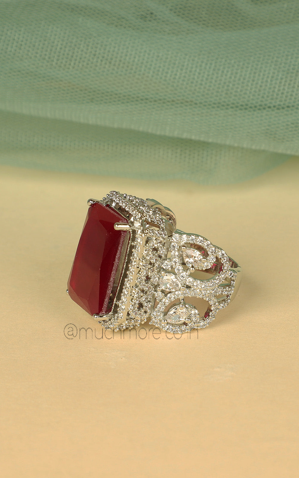 Glamorous Ruby Diamond Ring Buy Online In India
