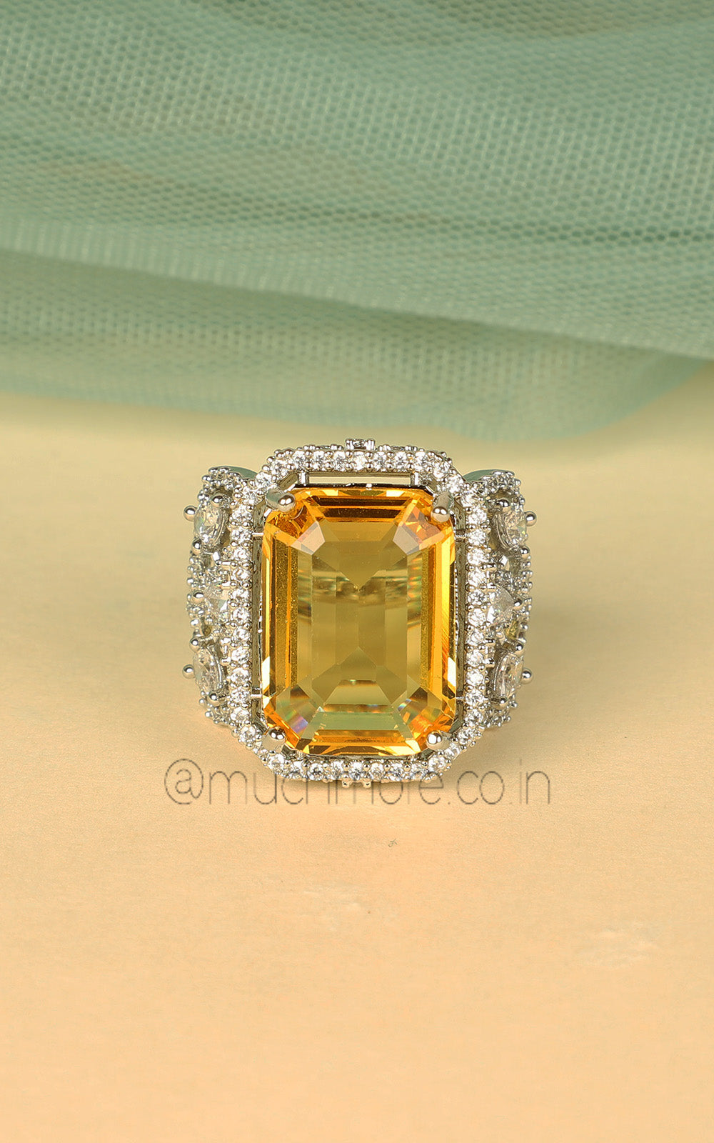Shop Trending Yellow Ring With Zircon Diamond