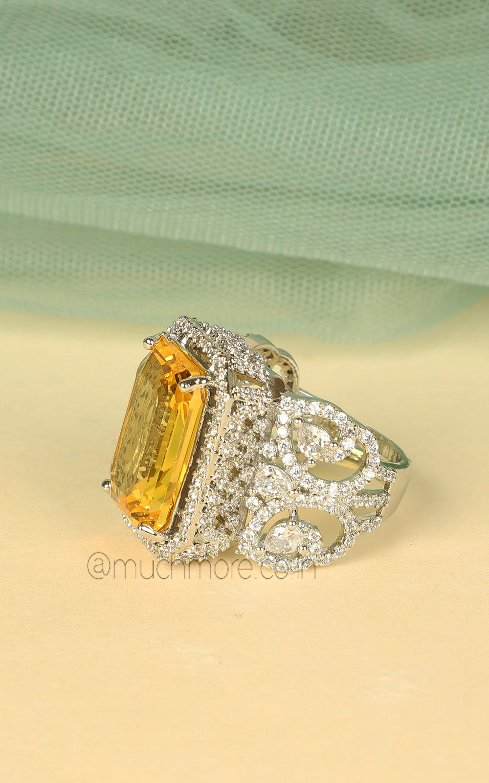 Shop Trending Yellow Ring With Zircon Diamond