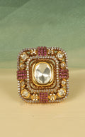 Polki With Diamonds Ruby Cocktail Ring At Much More