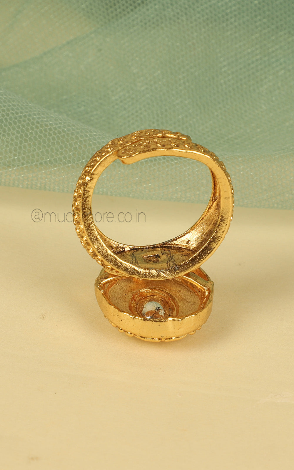 Gold Look Oval Shaped Traditional Ring For Women