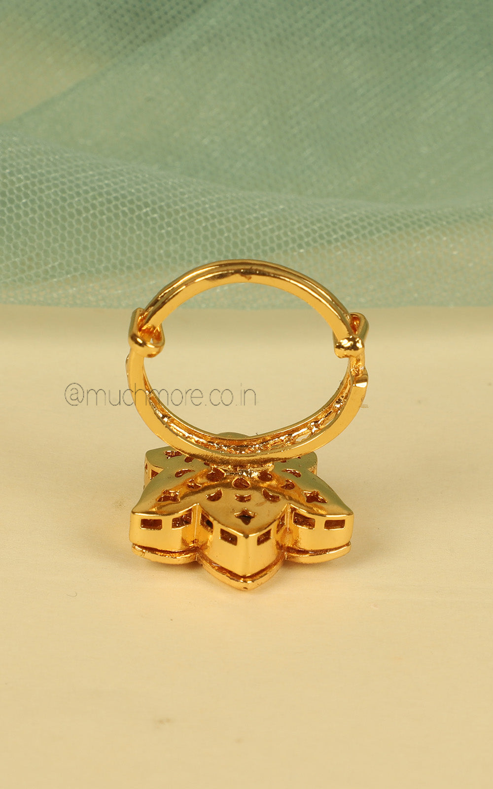 Ruby Lotus Kundan Flower Cute Small Ring For Women/ Men