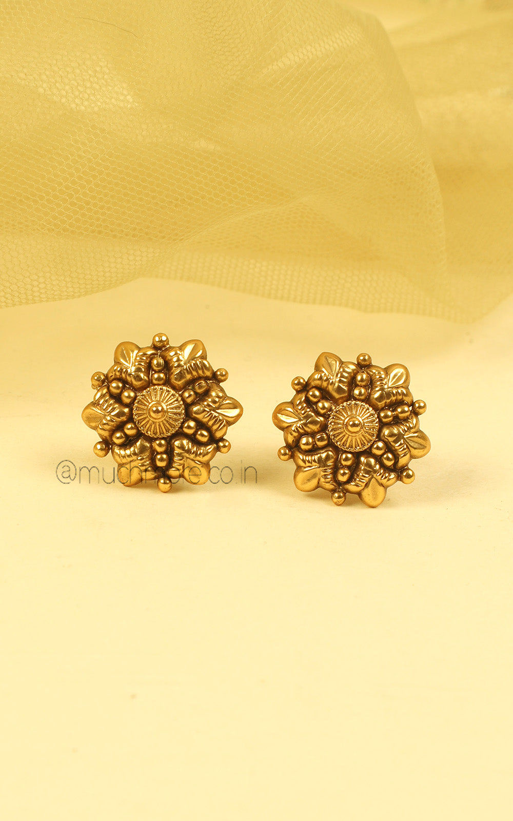 Buy Gold Look Necklace With Stud Earrings Online India