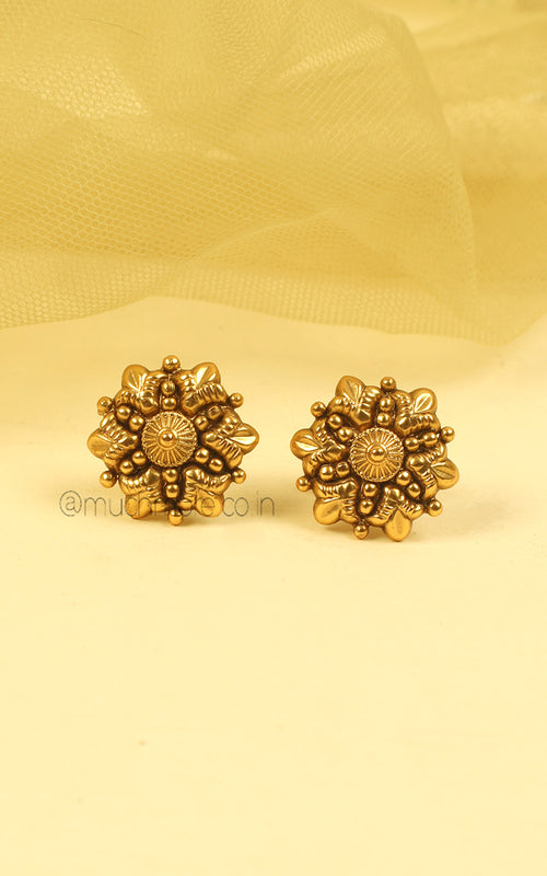 Buy Gold Look Necklace With Stud Earrings Online India