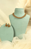 Ruby Green Color Gold Plated Necklace Set With Jhumki