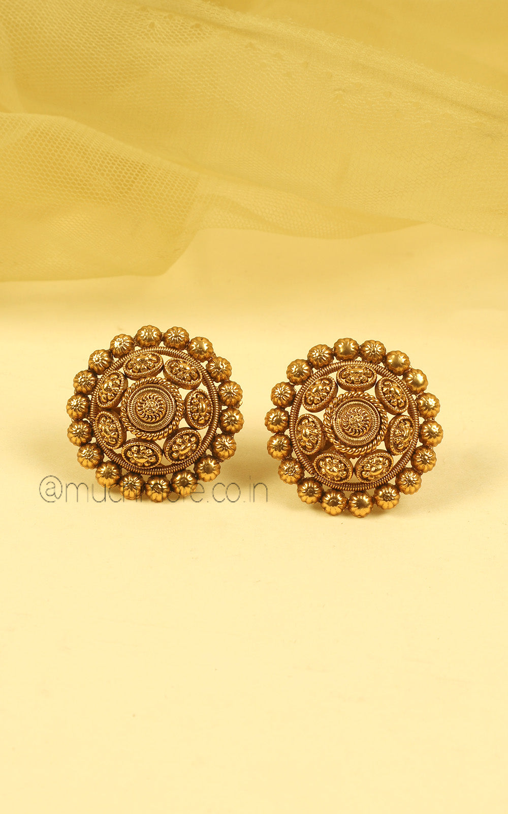 Gold Polish Necklace With Earrings | Festive Jewellery India
