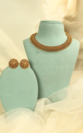 Gold Polish Necklace With Earrings | Festive Jewellery India