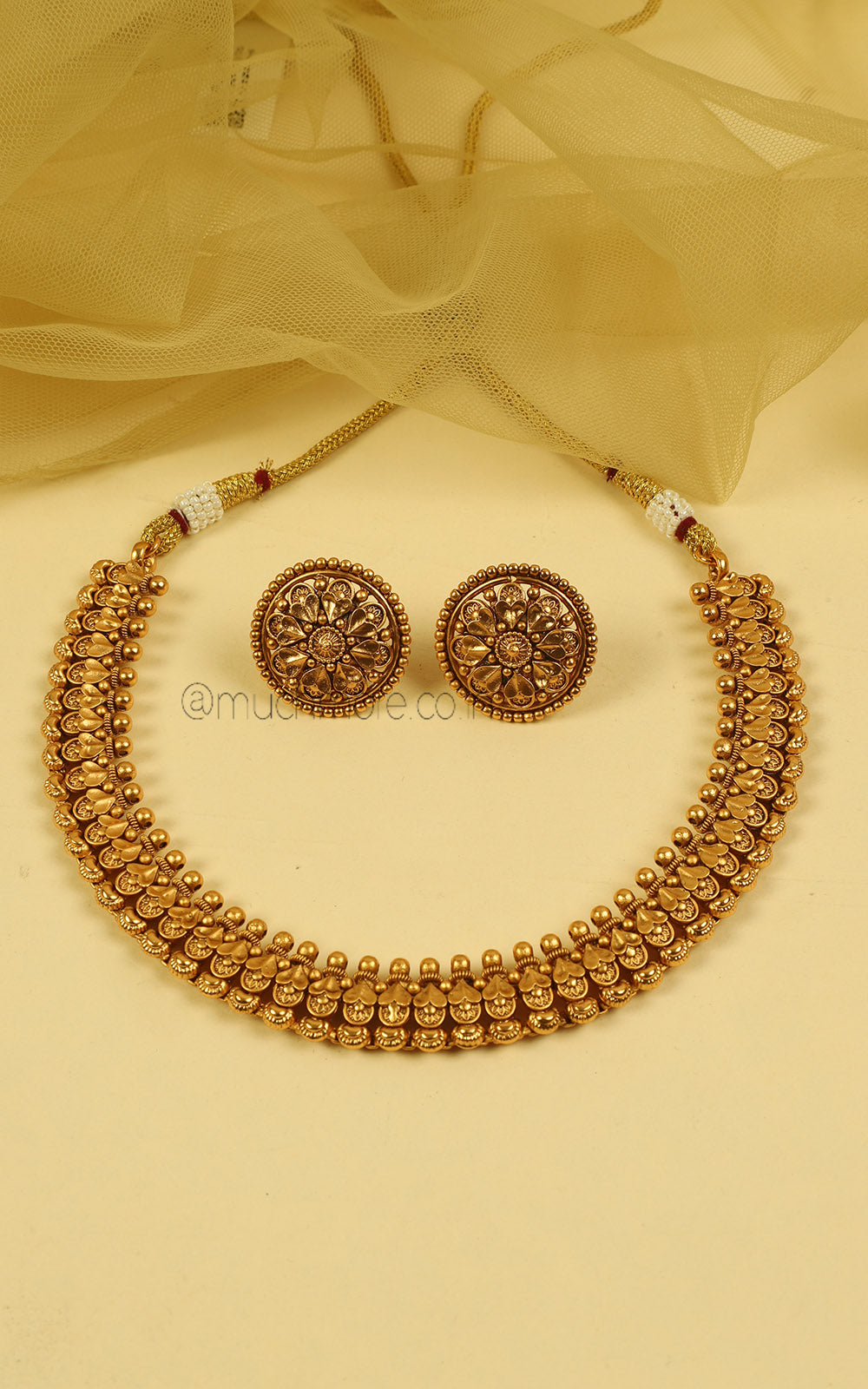 Designer Gold Necklace Set | Earrings For Indian Women Online