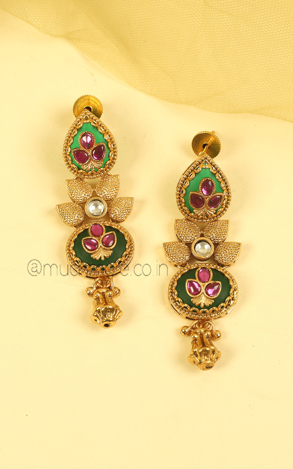 Gold Look Double Layer Necklace Complete Jewellery Set