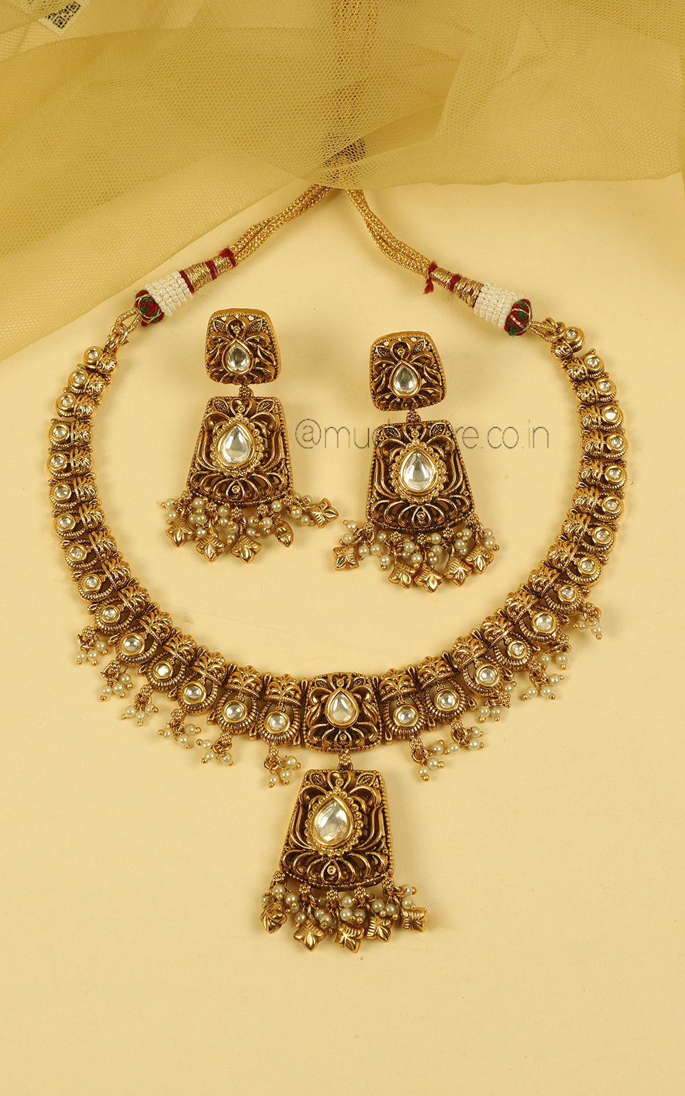 Kundan Gold Look Necklace Set | Ethnic Jewellery for Women