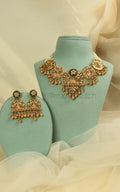 Gold Look Ruby Green Necklace Set | Ethnic & Traditional Jewellery