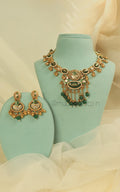 Emerald Green Gold Look Necklace Set For Women Jewellery