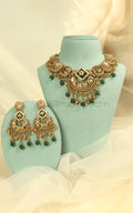 Emerald Green Gold Look Necklace For Bride To Be