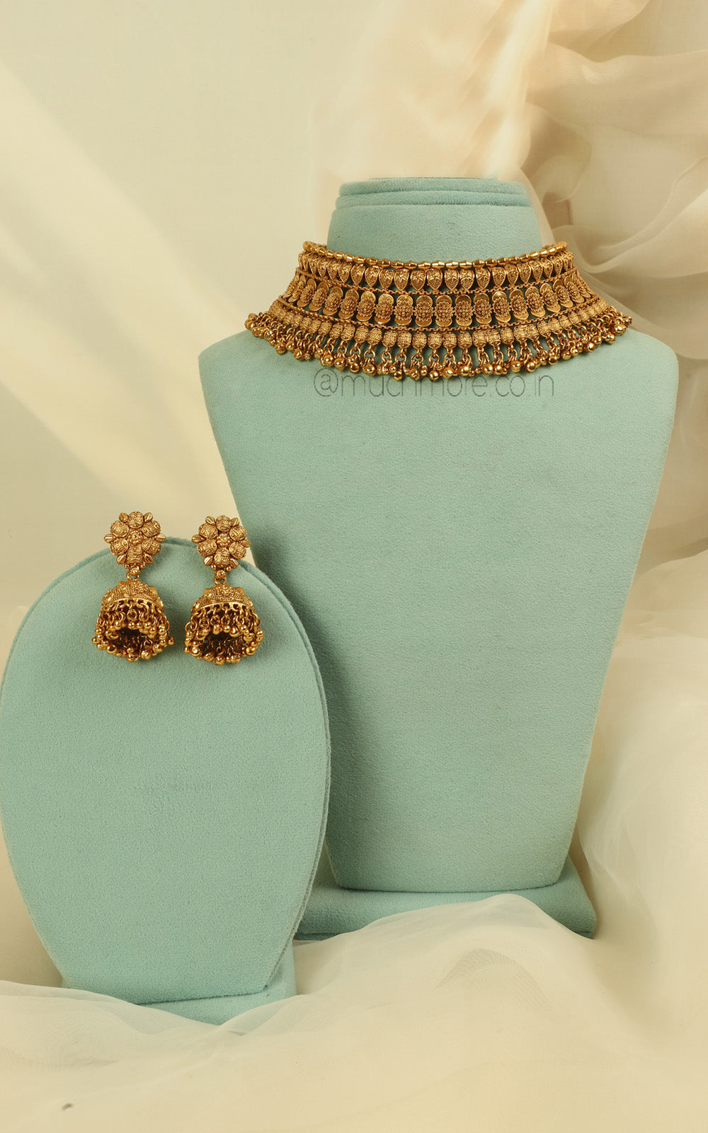 Ethnic Heavy Bridal Choker Earrings Tikka Jewellery Set