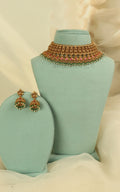 Ruby Green Temple Bridal Choker With Jhumki Earrings