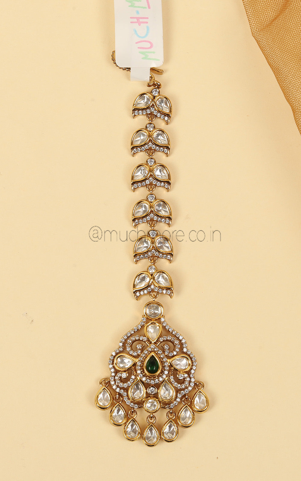 Emerald Green Kundan Maag Tikka Buy At Much More