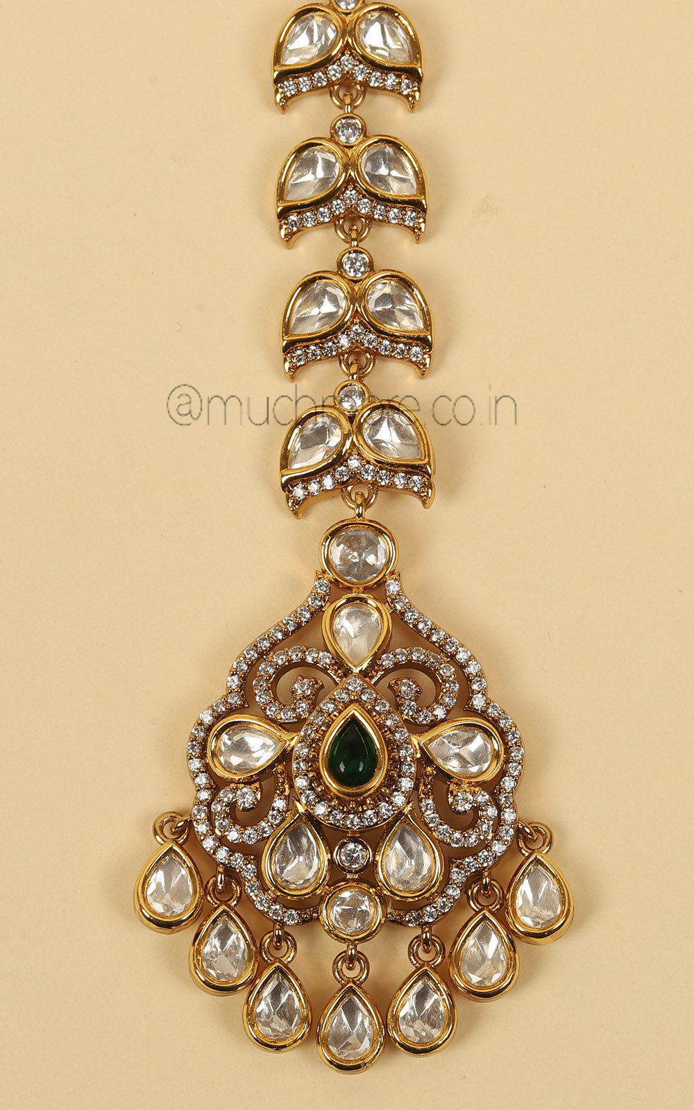 Emerald Green Kundan Maag Tikka Buy At Much More