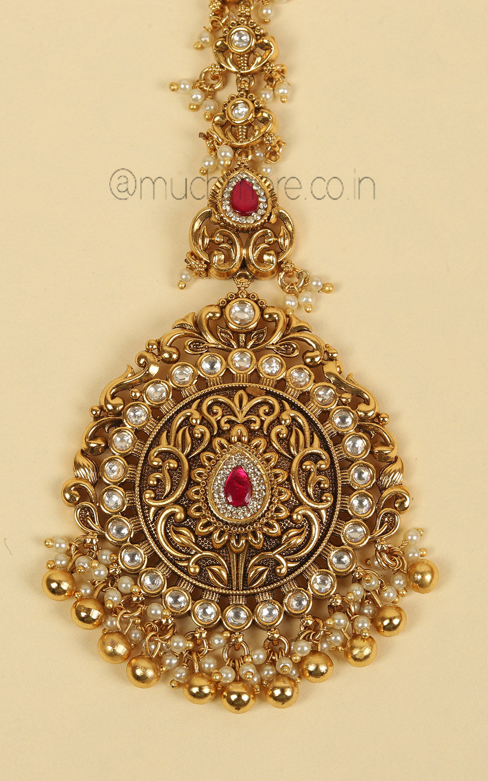 Buy Real Look Gold Polish Maang Tikka Online | Much More
