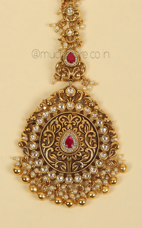 Buy Real Look Gold Polish Maang Tikka Online | Much More