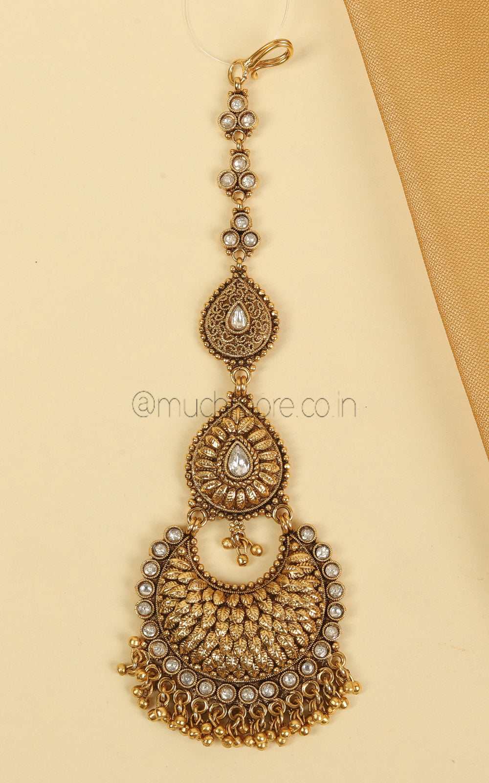 Gold Look Heavy Bridal Maang Tikka Buy Online In India