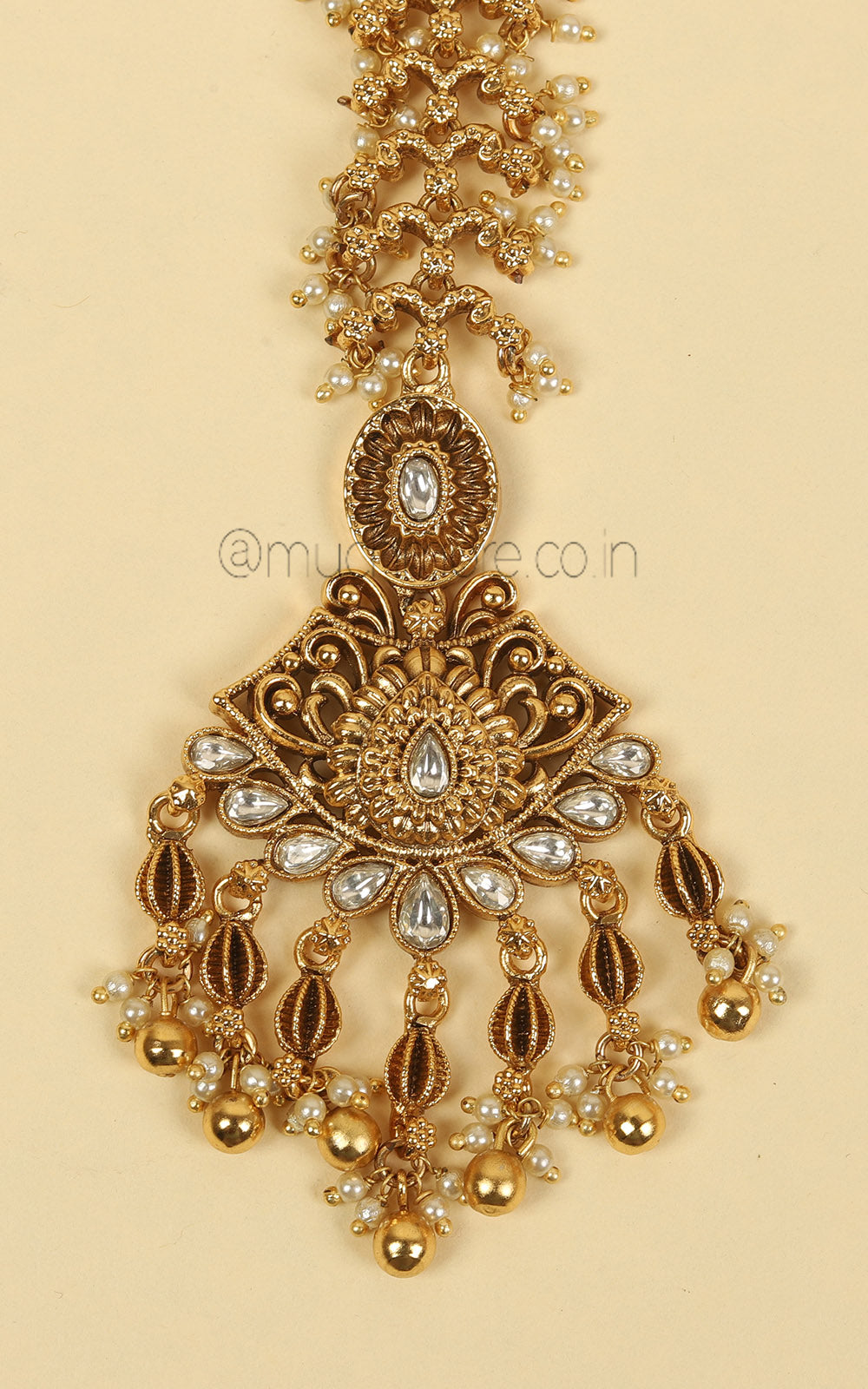 Stylish Heavy Bridal Gold Look Maang Tikka Buy Online