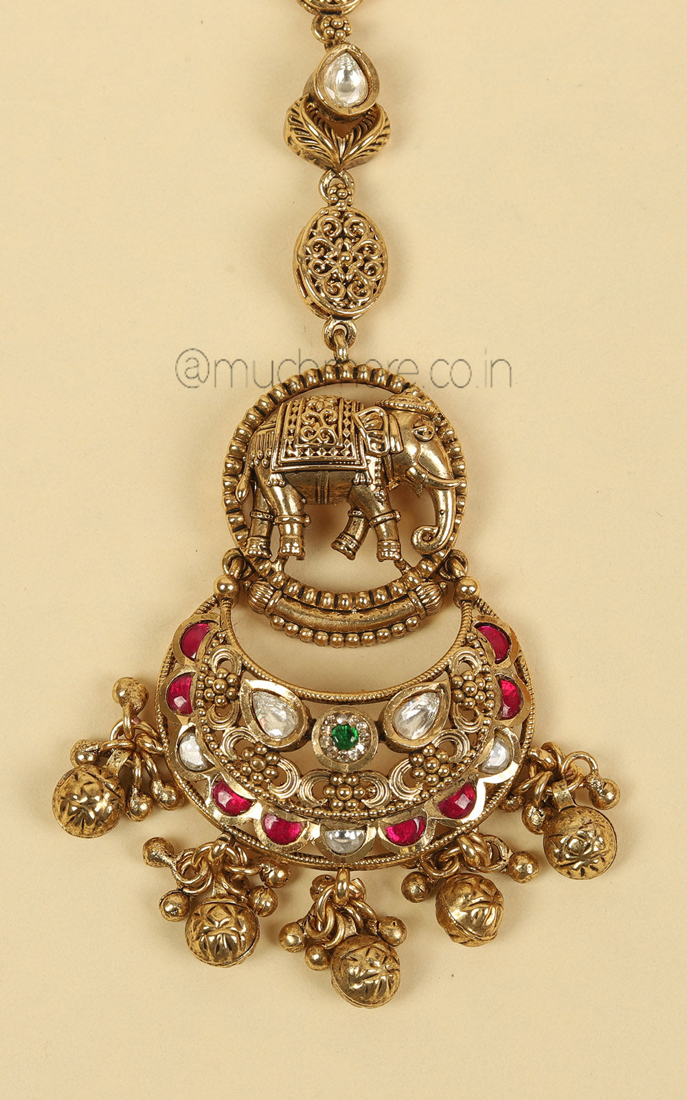 Without Color Elegant Gold Look Maang Tikka At Much More
