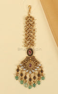 Heavy Bridal Gold Look Ruby Green Maang Tikka Buy Online