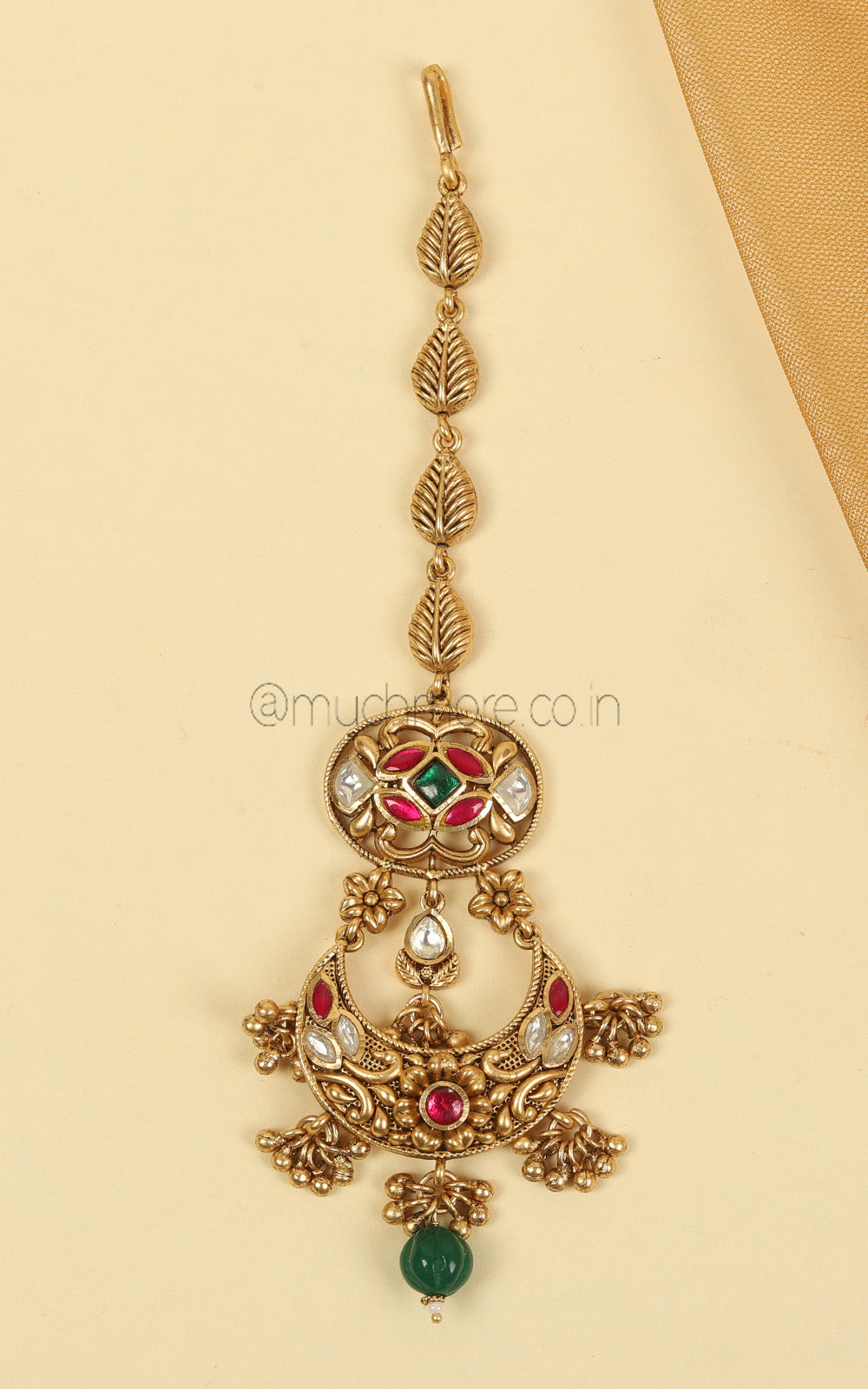 Shop Elegant Traditional Maang Tikka With Rich Gold Finish